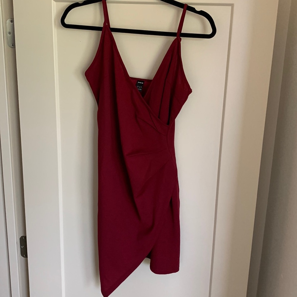 Maroon Spaghetti Strap Dress